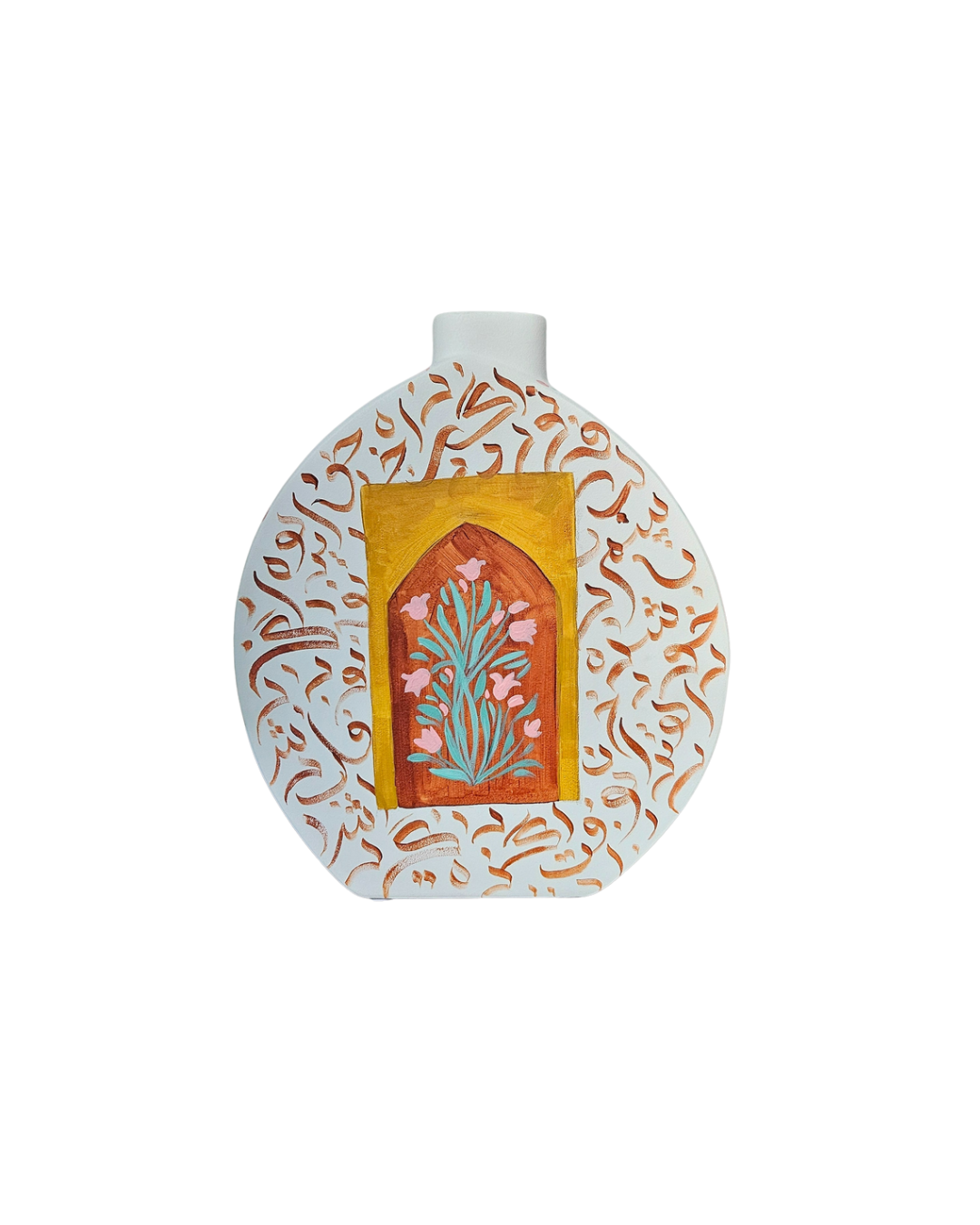 HAND PAINTED Vase | Persian Calligraphy Home Decor