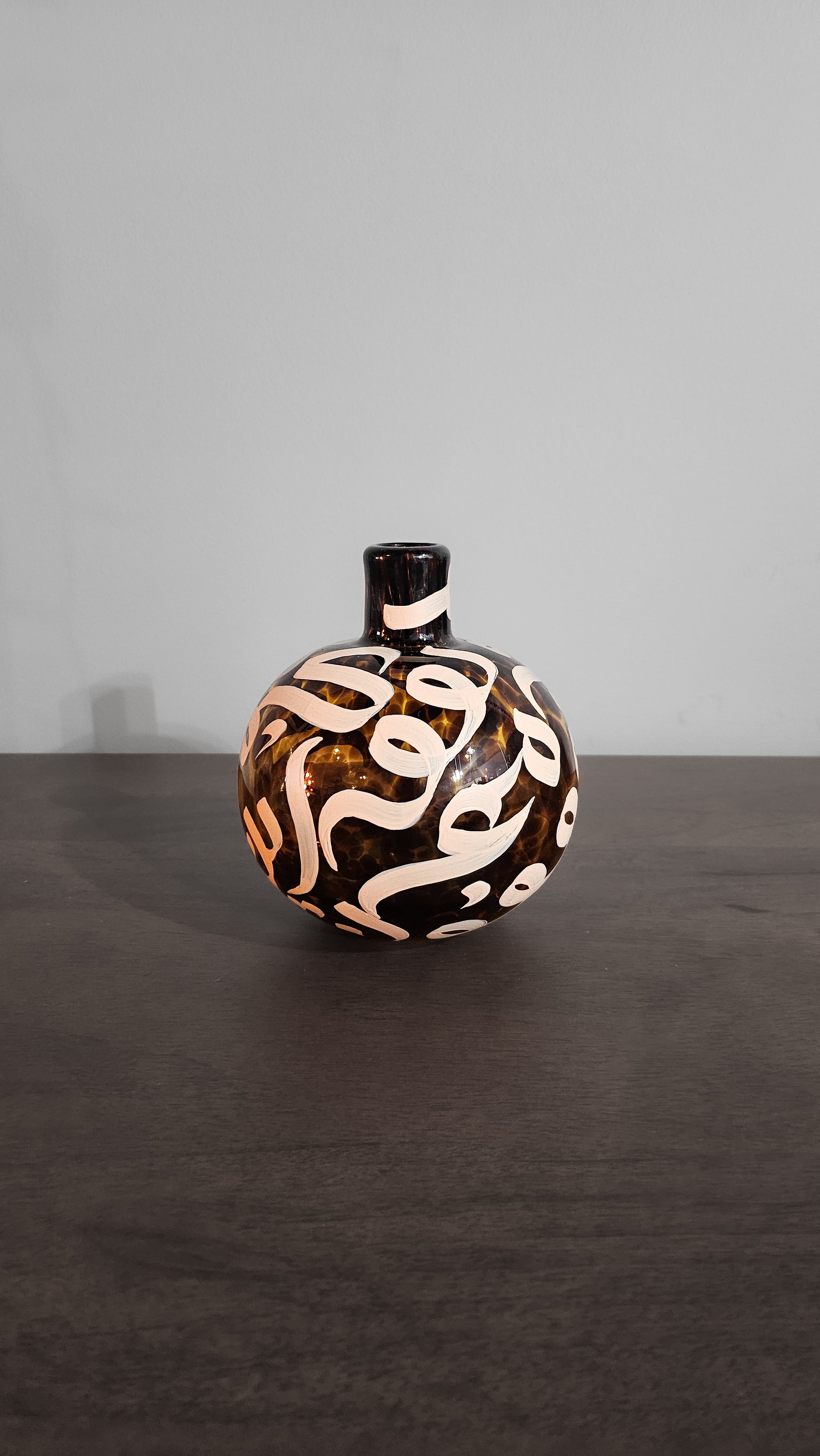 #8 - Brown at Dusk Vase Collection - Vase in Amber & Salmon