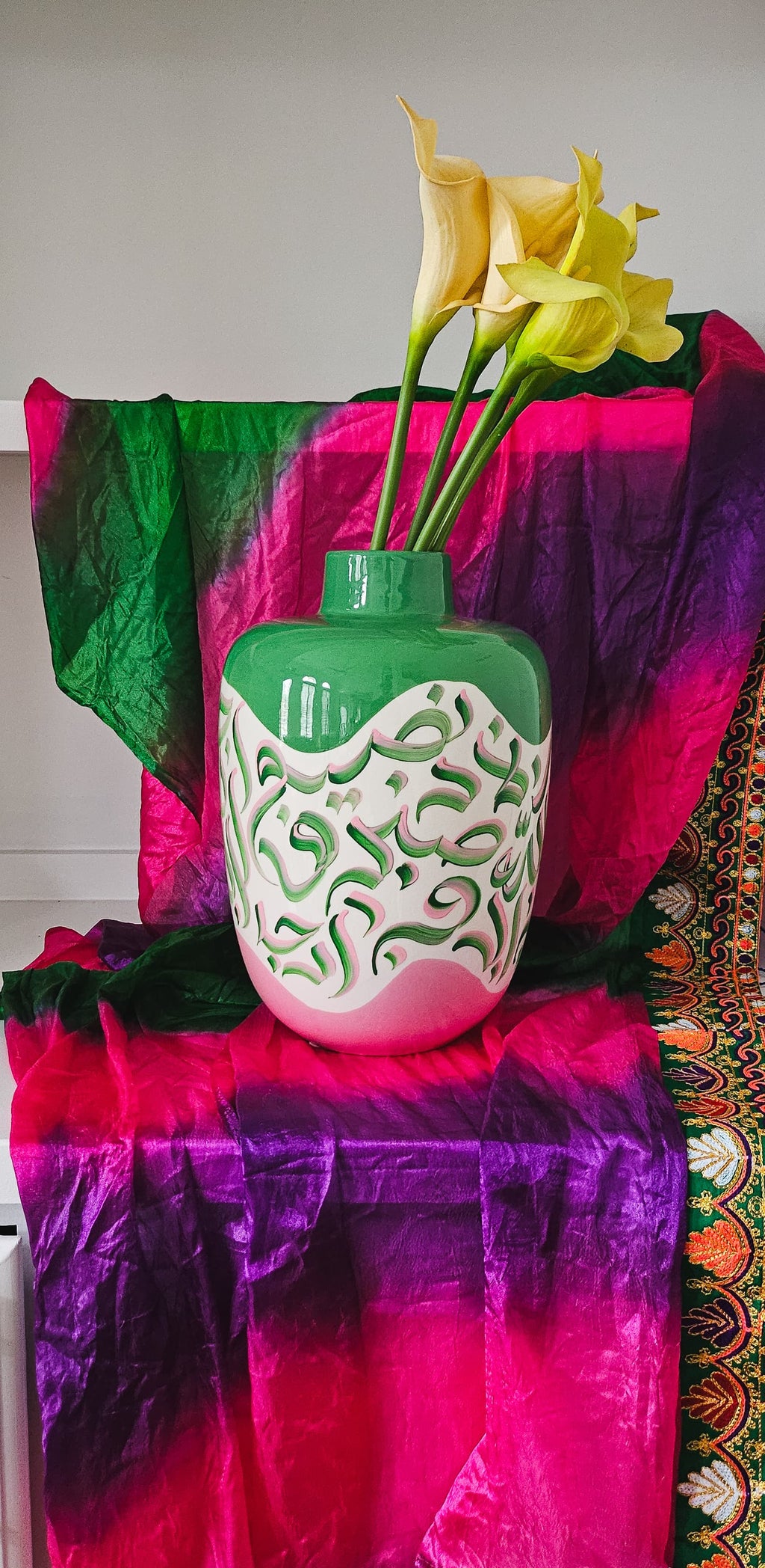 HAND PAINTED Vase #9| New Year Collection | Arabic Calligraphy Home Decor