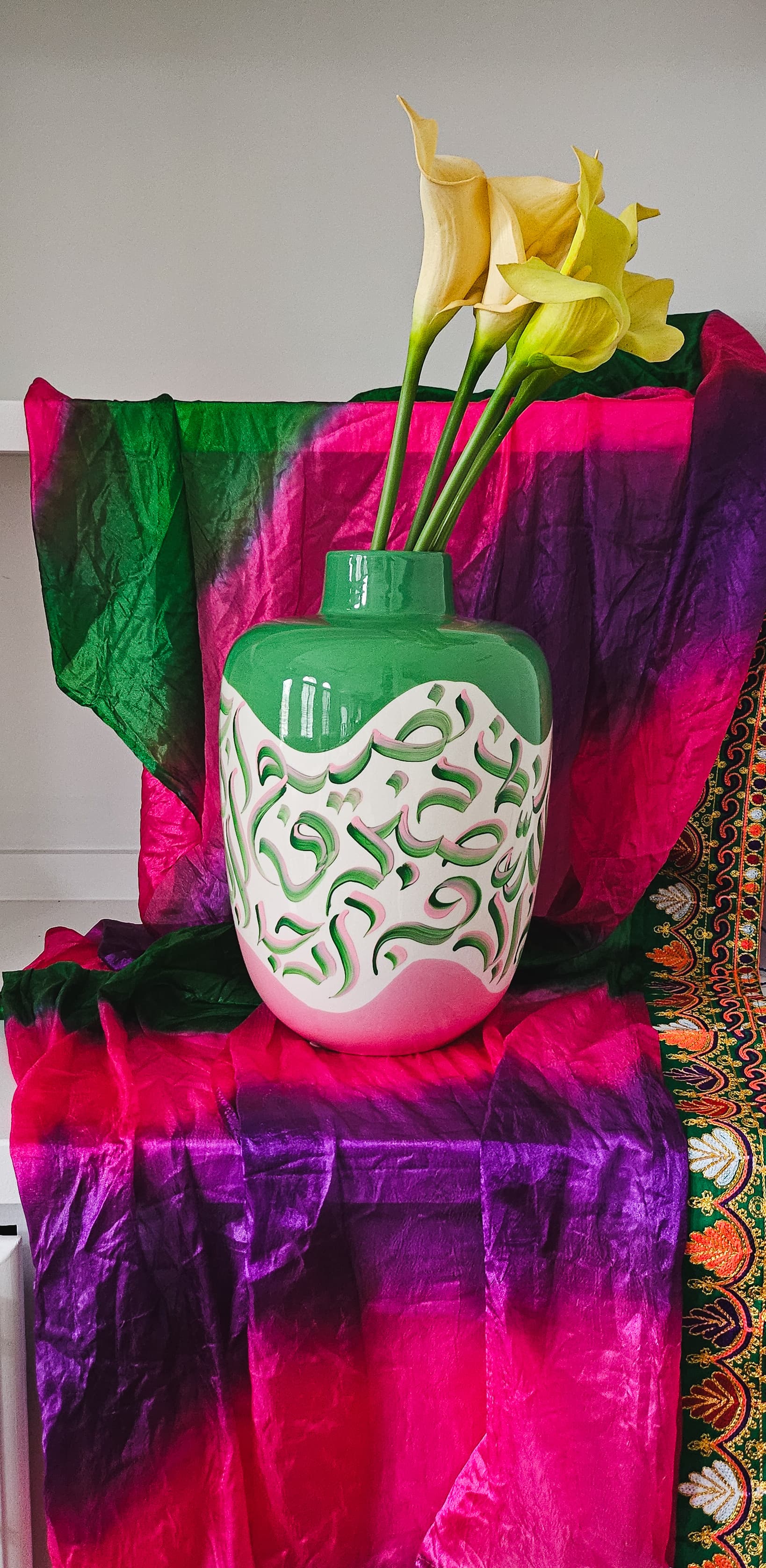 HAND PAINTED Vase #9| New Year Collection | Arabic Calligraphy Home Decor