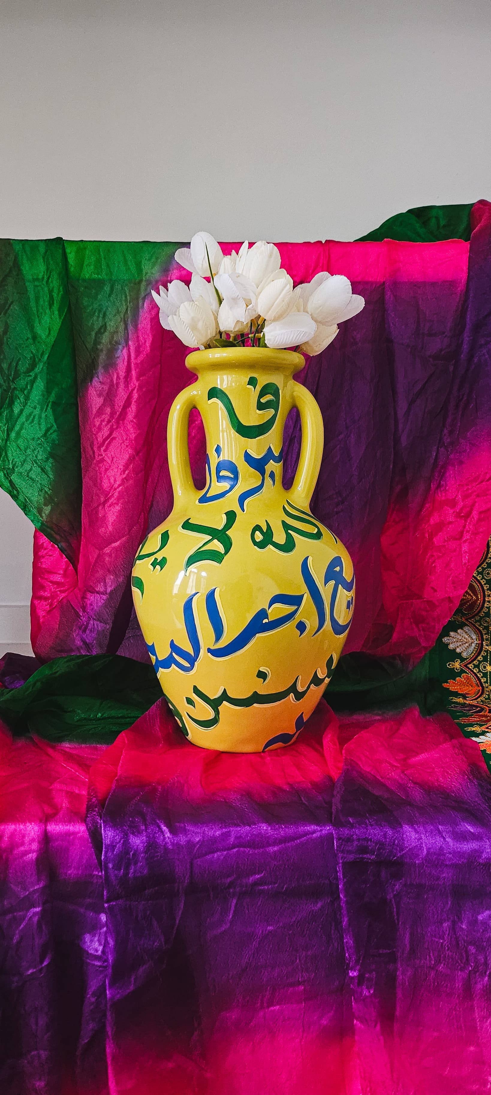 HAND PAINTED Vase #1| New Year Collection | Arabic Calligraphy Home Decor