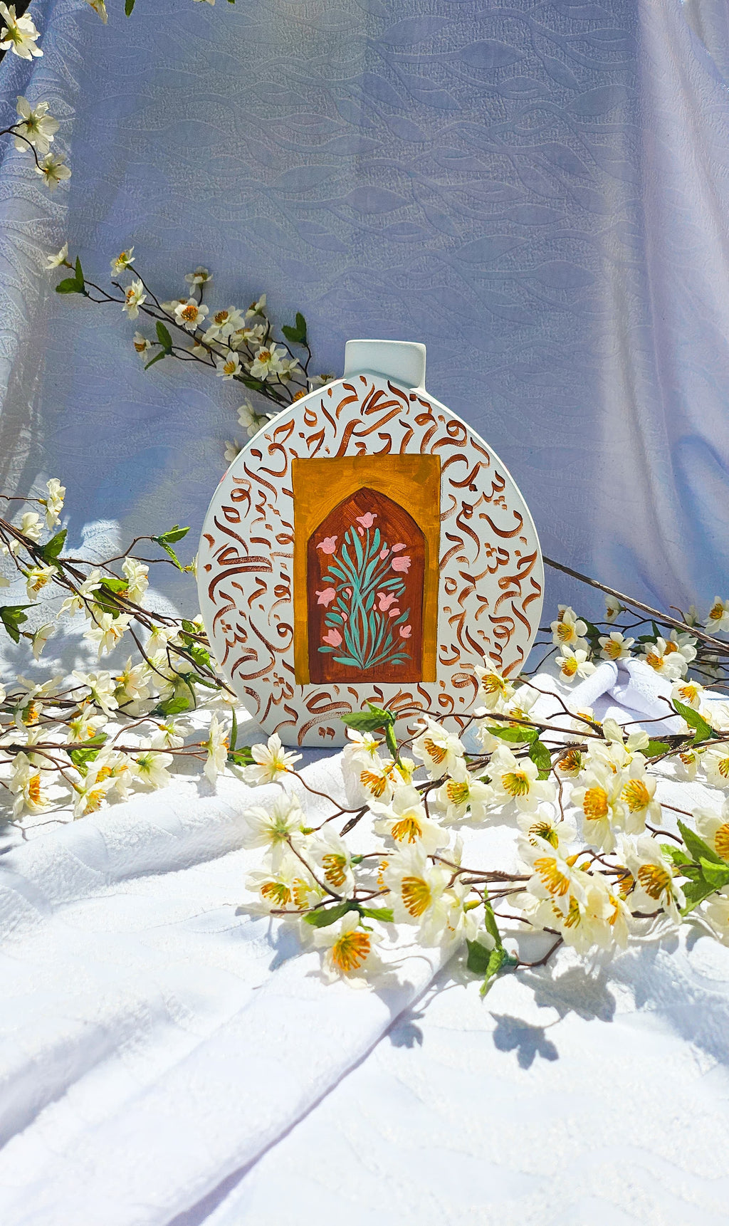 HAND PAINTED Vase | Persian Calligraphy Home Decor