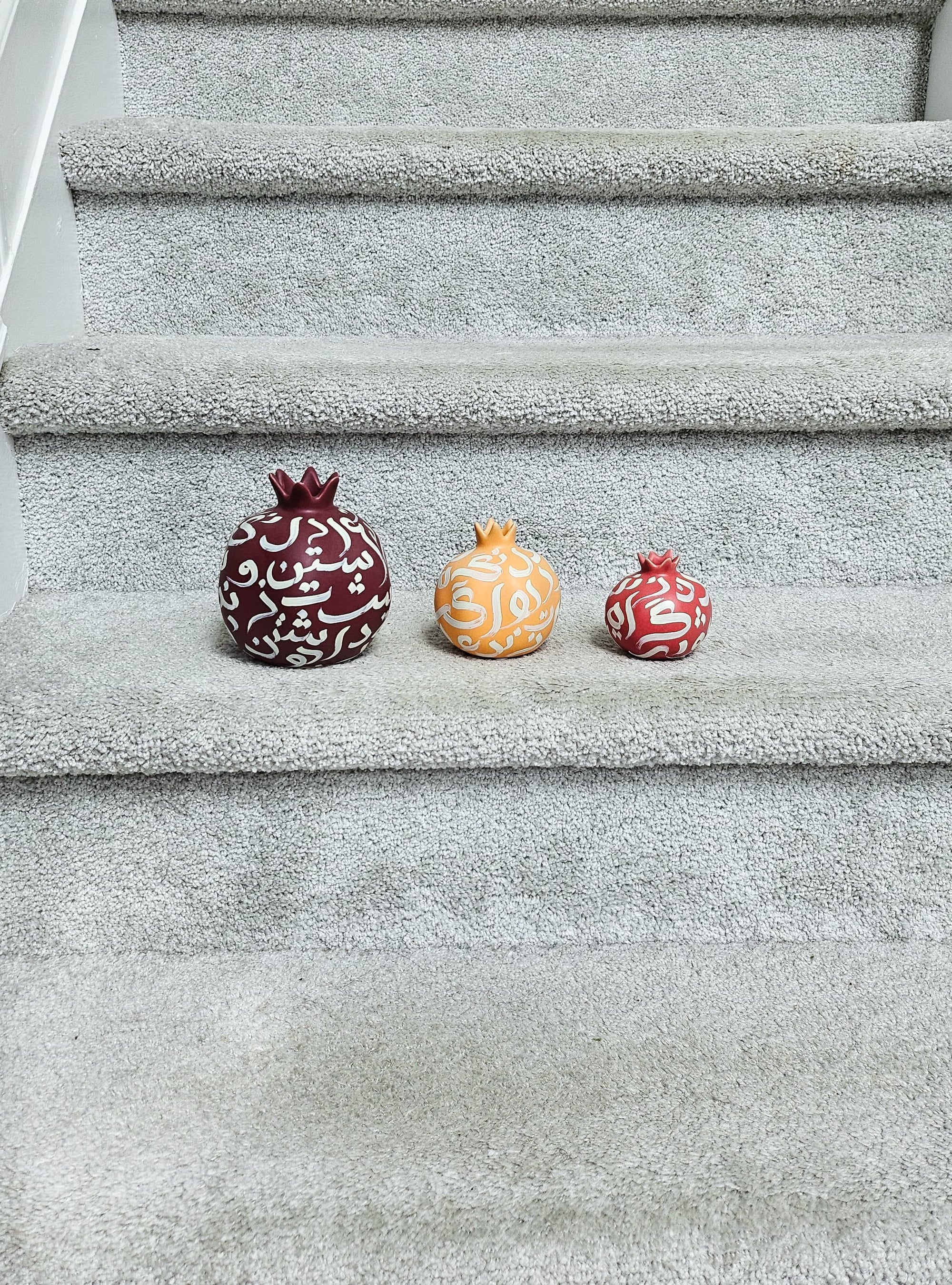 Hand Painted Vases - Pomegranates (Set of 3)