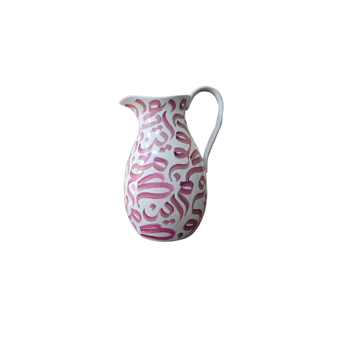 Hand Painted Vase - Milk Jug in Magenta Magic